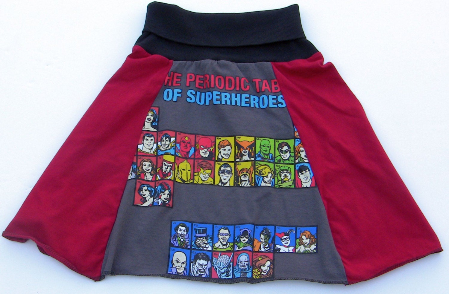 Repurposed Superhero Skirt Girls Gize 12/14
