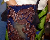 upcycled blue jean enbrodery with coppr studs  Upcycled Denim jeans hand sewn by mcleodhandcrafgifts