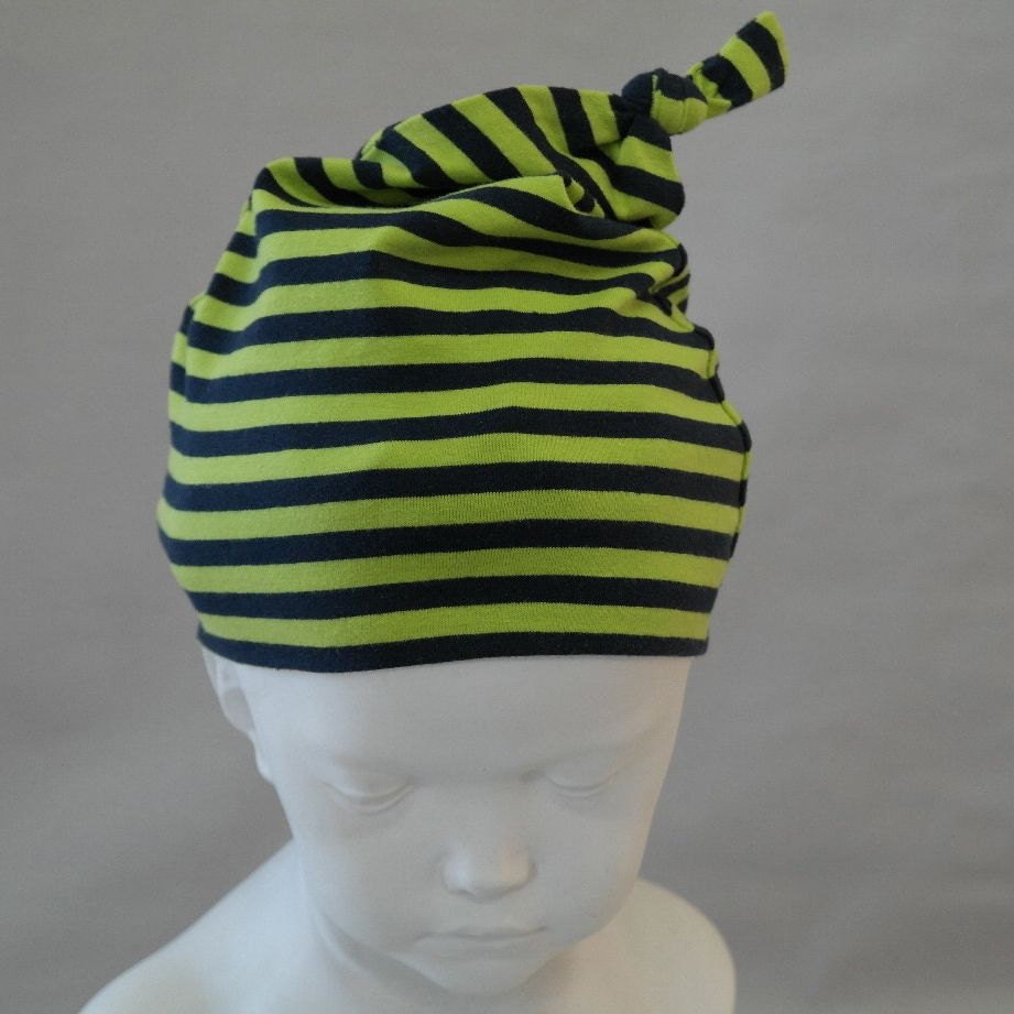 Top Knot  Beanie Stripes