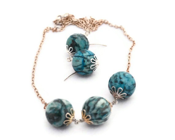 Feldspar Gemstone and Sterling Silver Necklace