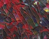 Original Acrylic Abstract Red Bouquet Painting Fine Art in White Mat.