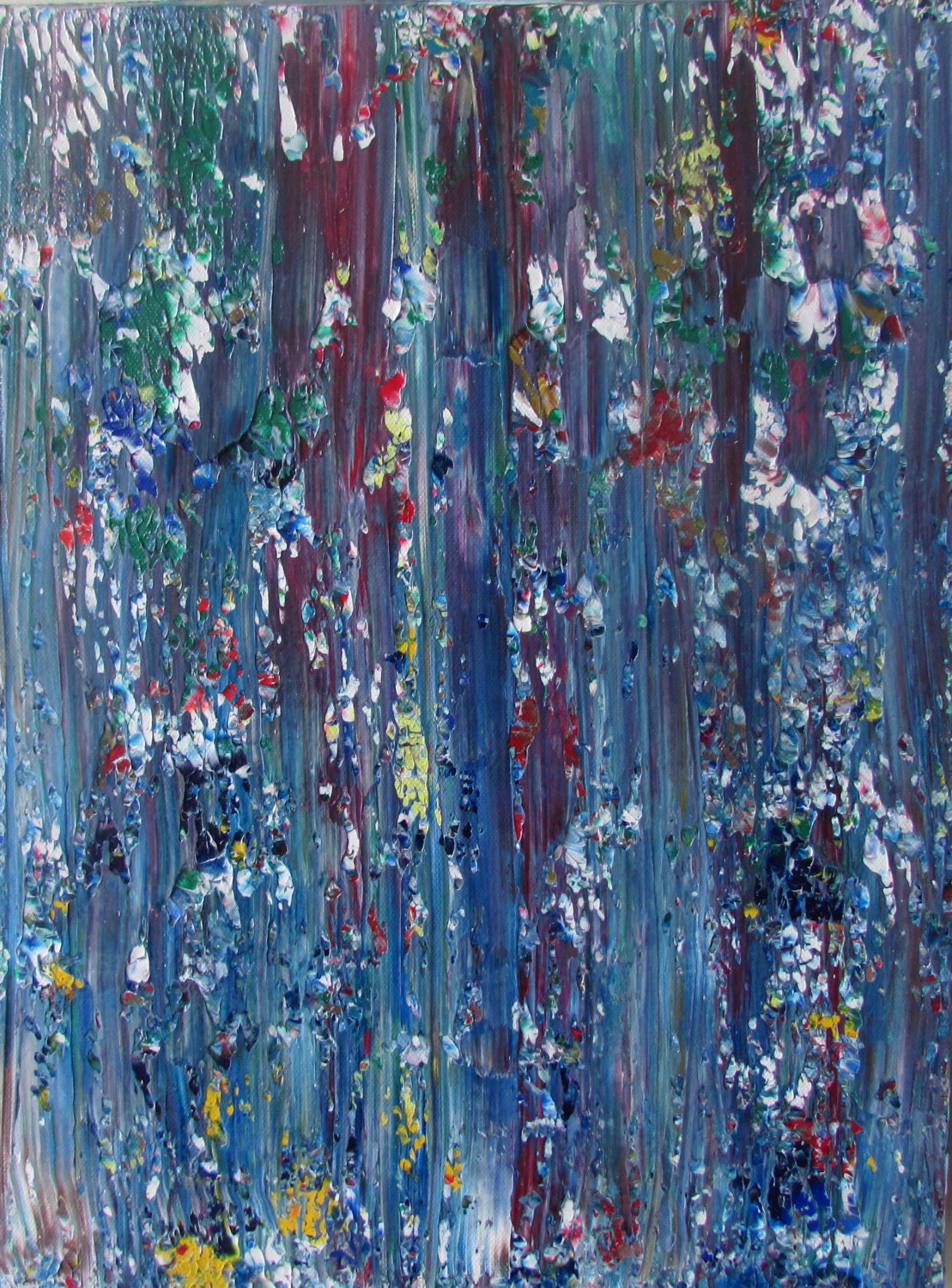 Wall Art Canvas Painting Blue Acrylic Abstract Original Painting - Blue Road