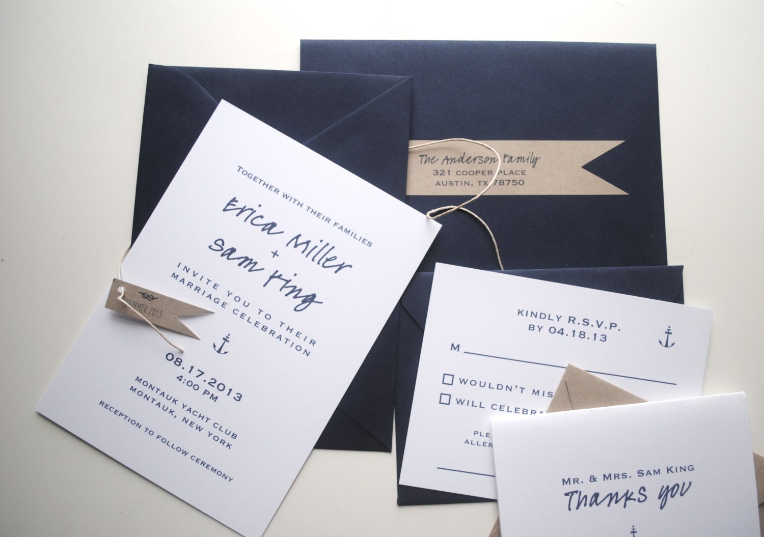 salty wedding invitations & rsvp cards (SAMPLE)