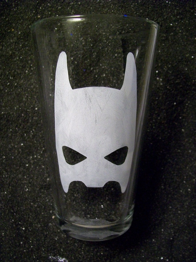 Batman face pint glass tumbler