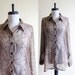 Vintage 1990s Blouse / Sheer Chiffon SNAKESKIN Print Tunic Blouse / Size Small or Medium