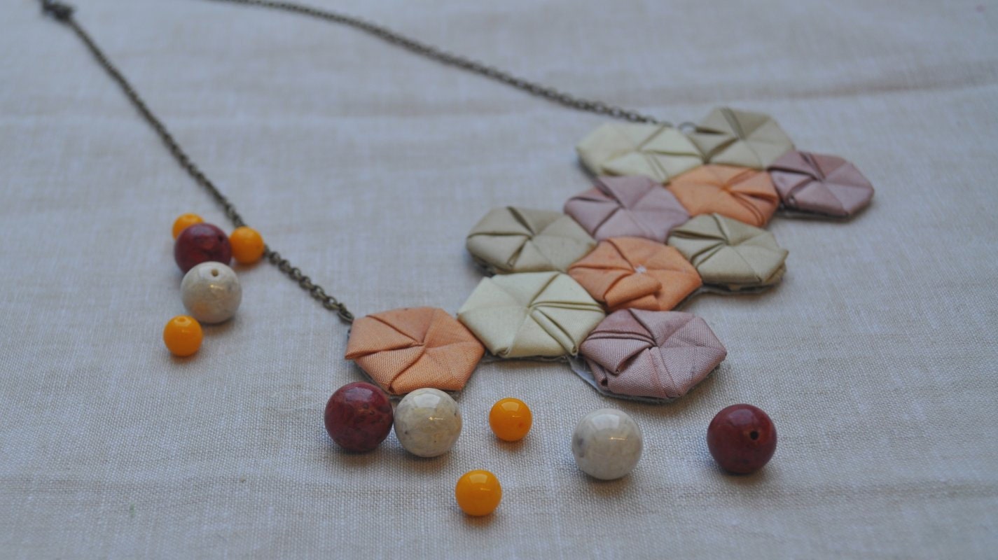Honey Comb Origami Necklace