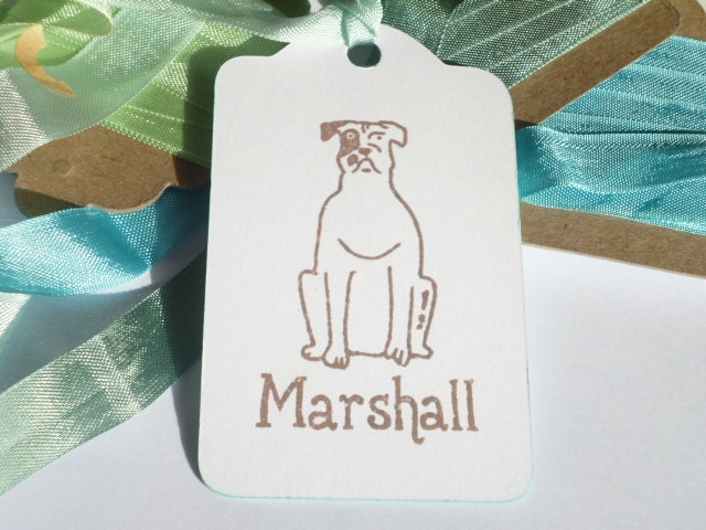 Custom Boxer Dog Olive Wood  Stamp