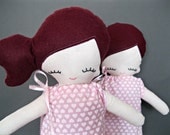 Valentine Jane in Pink Heart Dress, Modern Rag Doll