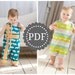 Boys Romper PDF PATTERN: Run Around Romper for Boys and Girls - Size 6 Month - 6 Years