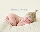newborn top knot beanie - PDF KNITTING PATTERN
