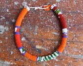 Vintage Masai beaded statement necklace