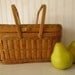 On Sale and Please Use the Coupon....Vintage Split Reed Hinged Basket / Picnic Basket / Sewing or Storage Basket /  Wedding Card Basket