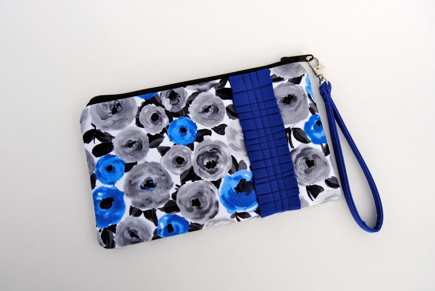 Ruffle Wristlet - MADE TO ORDER - Watercolor Poppies