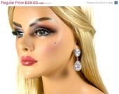 ON SALE Crystal Rhinestone Bridal Drop Earrings, Statement Earrings, Bridal Dangle Earrings, Vintage Style Drop Earrings, Bridal Jewelry