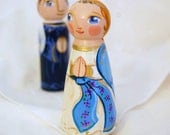 Guardian Angel Girl or Boy Catholic Saint Doll -Wooden Toy - Made to Order