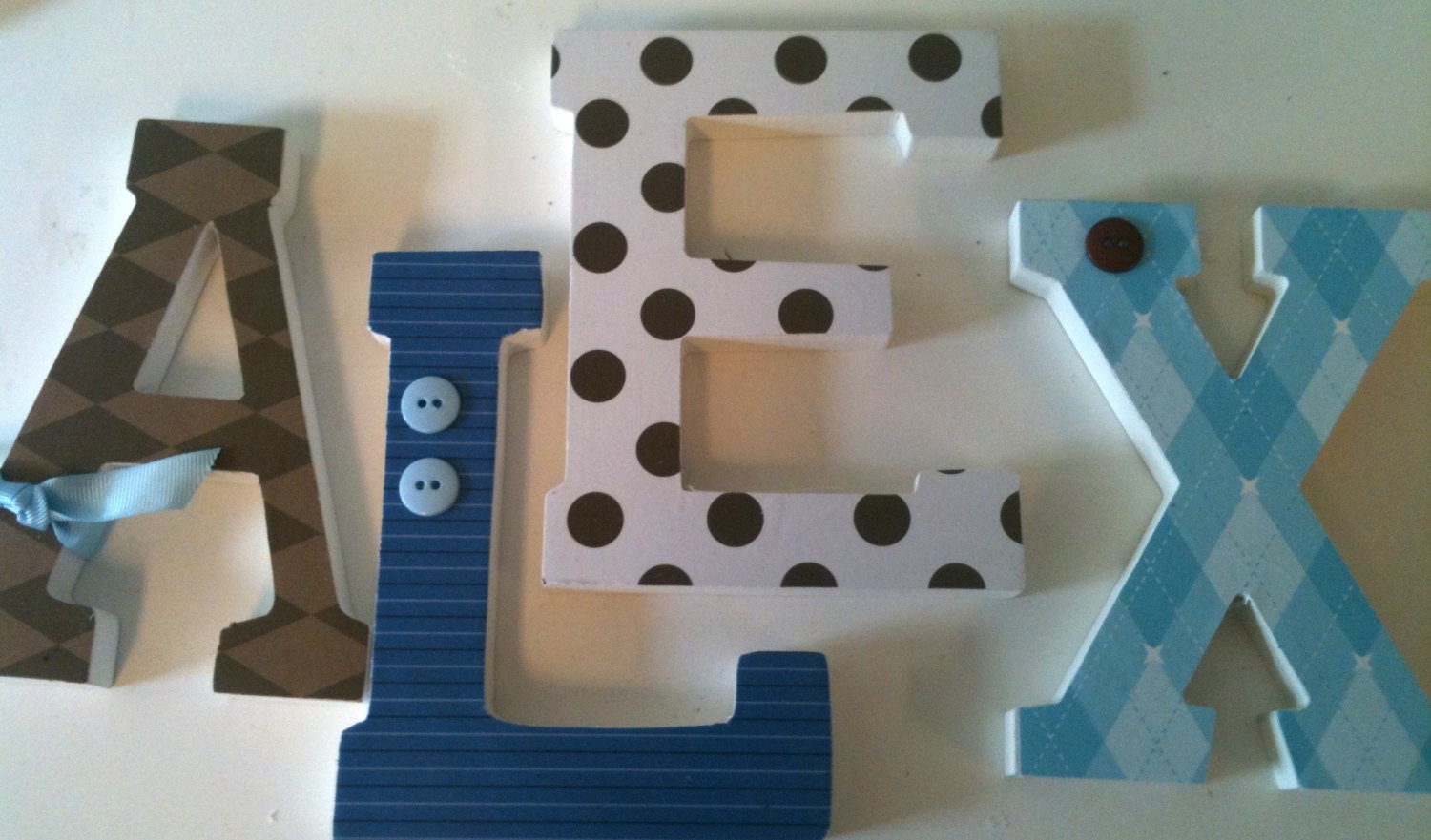 Wooden Letters for Nursery - BLUE and BROWN THEME - Nursery, Kids Rooms-avail in any size or font in this shop