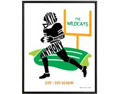 Personalized Football Player Silhouette Print - Framed