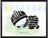Custom Baby Gift - Personalized Baby Boy Print - Framed