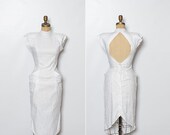 vintage 1980s white cut out dress