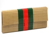 Oversize multicolor clutch made entirely of LEGO bricks
