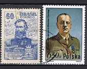 55 Vintage Postage Stamps - Top Brass - Important Military Men - General Officers