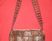 BohO Chic Wood Triangle and Platic Beaded Purse Groovy Baby