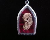 Memento Mori Necklace, Mummified Fetal Groundhog Pendant, Mummy Fetus Jewelry