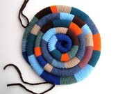 Wooden Chair Pad - Chair Cushion - Hand Knit Seat Pad - Farmhouse Decor Chair Pad Small