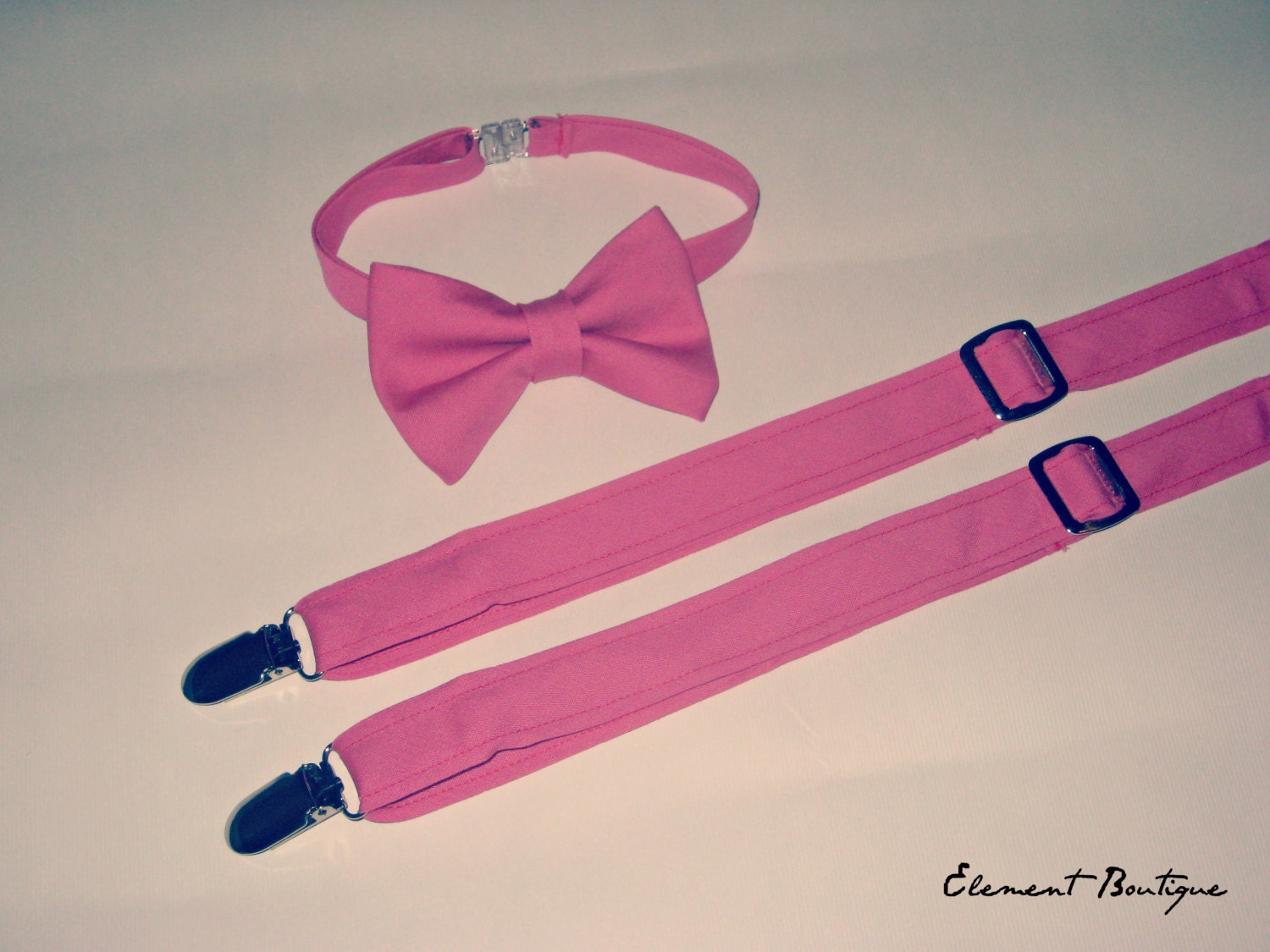 Little Gentleman's Set- Bow Tie & Adjustable Suspenders- Specify the color you desire
