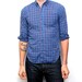 GRID PLAID blue shirt long sleeve SOFT button up