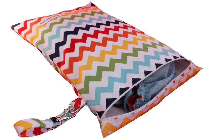 Wet Bag Heat Sealed Edges - Medium - Rainbow Chevron Limited Edition