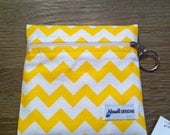 SAMPLE SALE Coin Change pouch zippered purse, Yellow Chevron