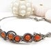 Luxury collar , wire wrapped jewelry , orange carnelian gemstone , silver necklace