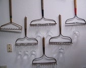 Rake Head / Wine Glass Rack / Jewelry Display / Red