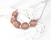 Light brown fabric bead necklace Bridesmaid necklace textile