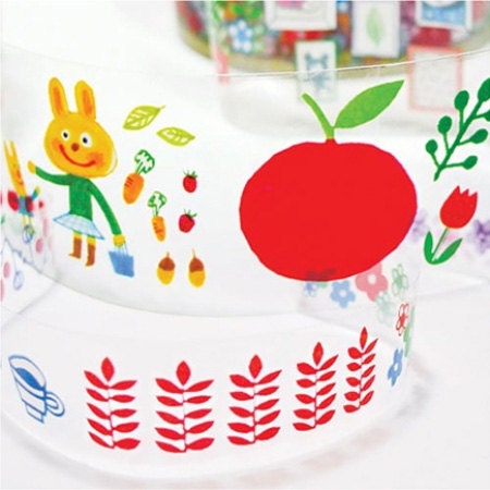 2 Set - Fruit Nature Illustration Adhesive Tapes (0.8in & 1.6in)