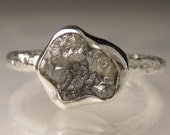 Rough Diamond Engagement Ring - Molten Sterling Silver - 2.40CTS