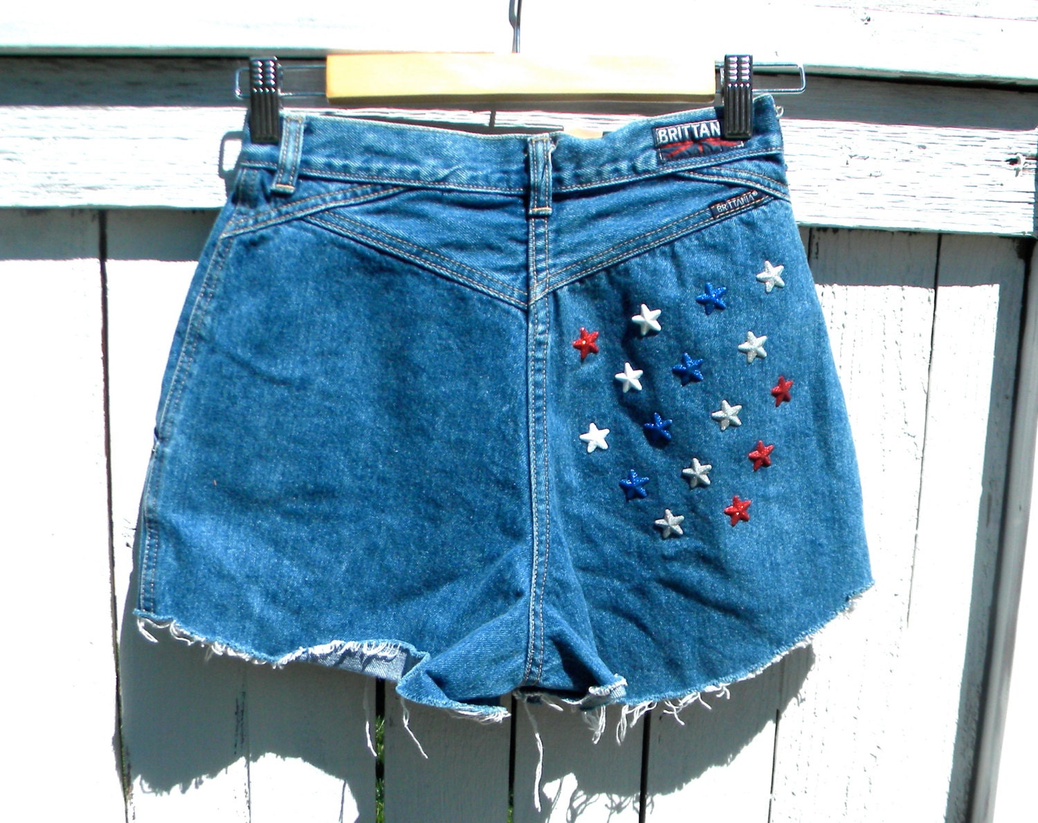 Studded Shorts 80s Denim Star Studded Shorts, Small