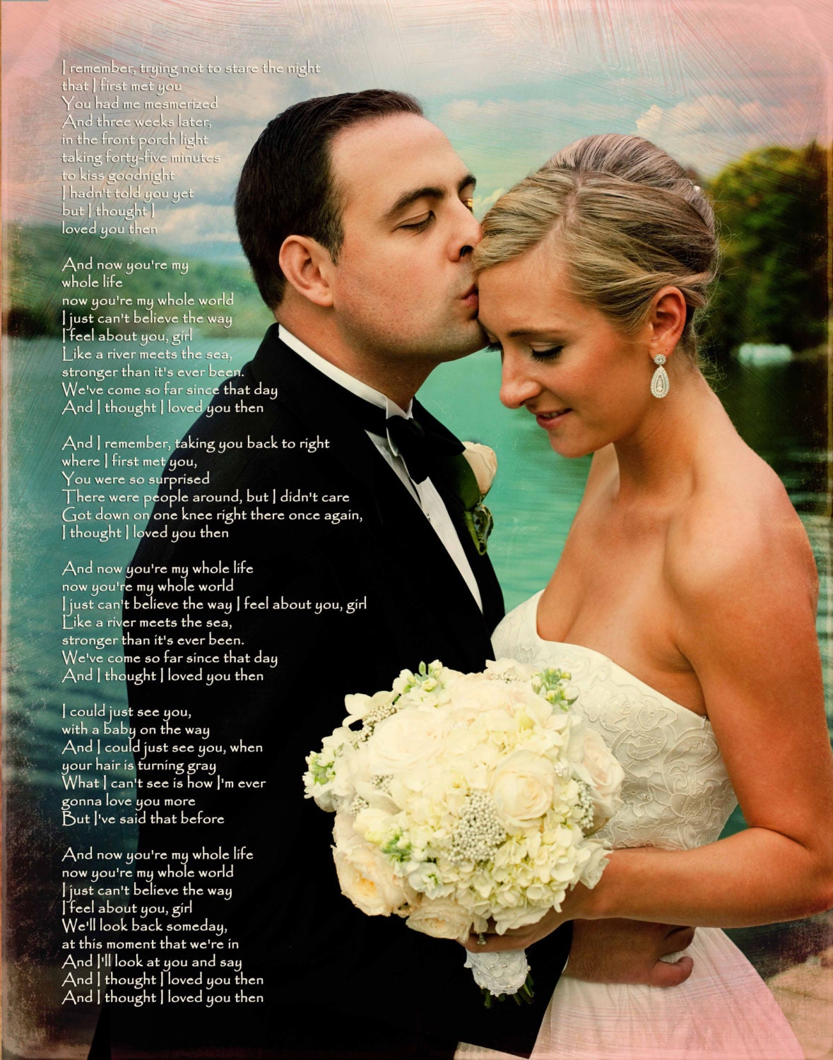 Personalized  wedding or anniversary gift Your Photo with Lyrics to your song