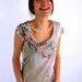 Pale pink spring flowers new design women tee shirt
