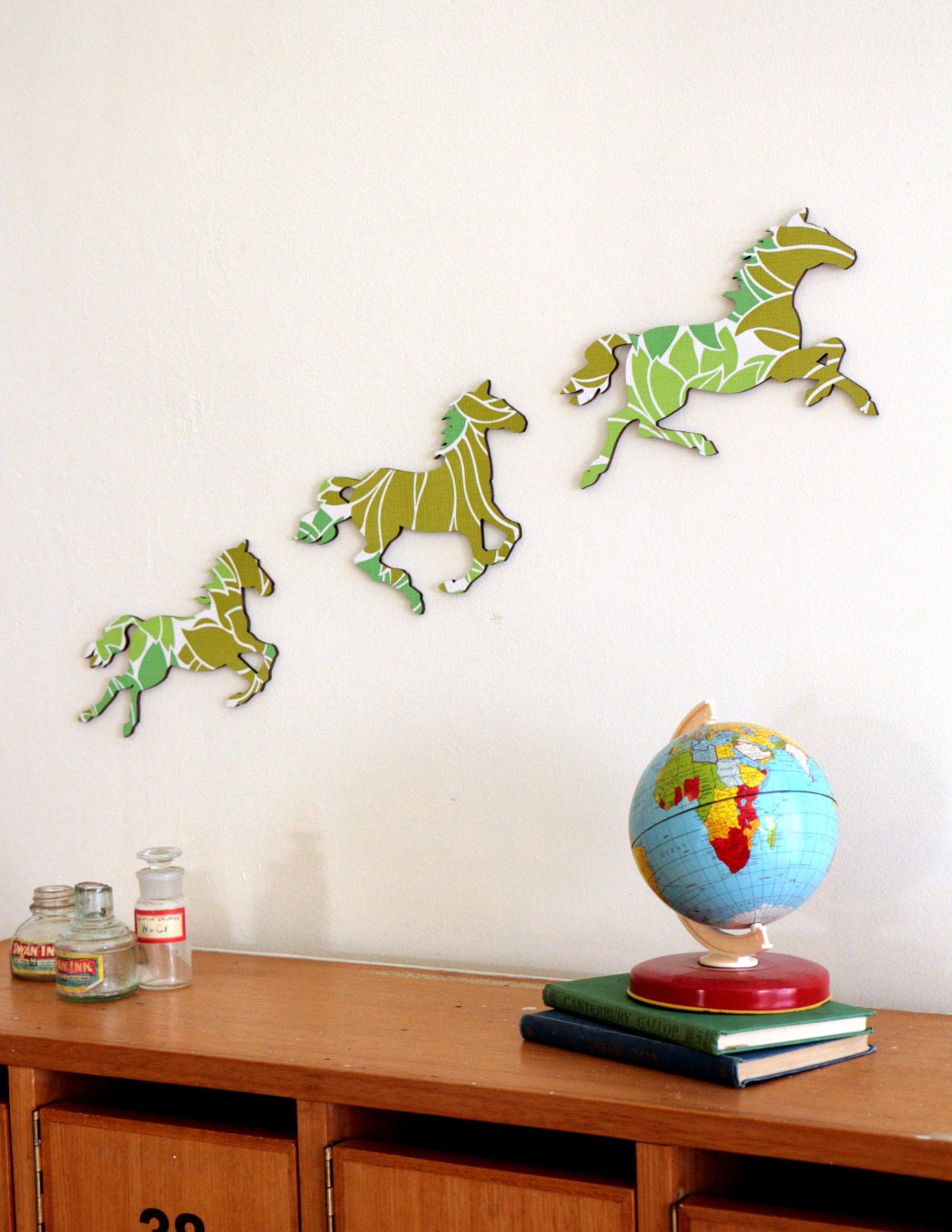Wild Horses Trio - Olive, Green and White