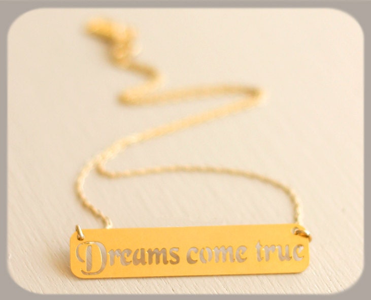 Dreams come true, Gold plated charm necklace