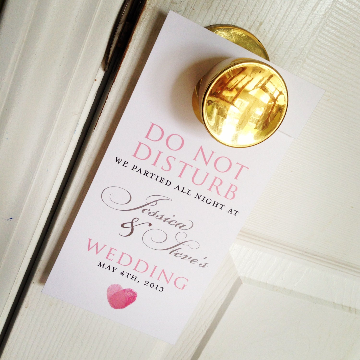 Wedding Door Hangers - Do Not Disturb - Welcome Bag Fun - Custom Colors / Fonts Available
