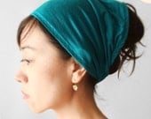 Rayon jersey wide Yoga headband Beach Headband Turquoise green blue