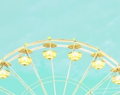 ferris wheel photo aqua yellow nursery art 8x10 ferris wheel photo carnival wall art for child carnival decor
