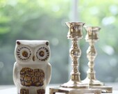 vintage brass candle holders set of 2