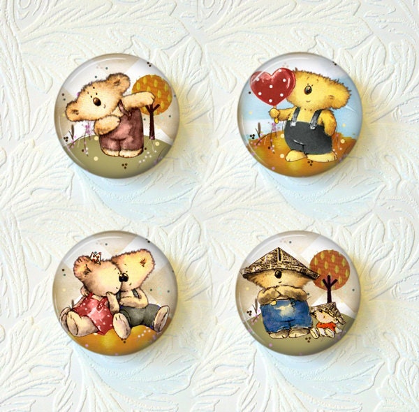 Magnet Set  Whimsical Little Bears  "Buy 3 get 1 Free"  174M