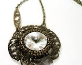 Victorian Jewelry Necklace Swarovski Crystal Pendant Art Deco Style Baroque