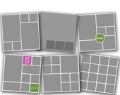 ON SALE INSTANT Download - Photography 20x20 Storyboard Blog Board Template Collection, Square Corners - set of 6 - 0584