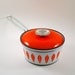 Cathrineholm Lotus Sauce Pan or Dutch Oven in White and Orange
